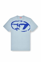 Diesel T-shirt with distressed flocked logo - T-Shirts Mens in Blue