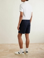 TOM FORD - Straight-Leg Brushed Cotton-Drill Shorts - Blue