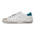 Golden Goose White and Tan Superstar Sneakers