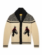 Guest In Residence - Rodeo Shawl-Collar Intarsia-Knit Wool and Cashmere-Blend Cardigan - Yellow