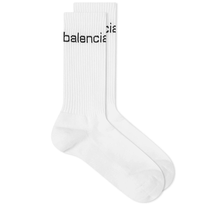 Photo: Balenciaga Men's Dot Com Socks in White/Black