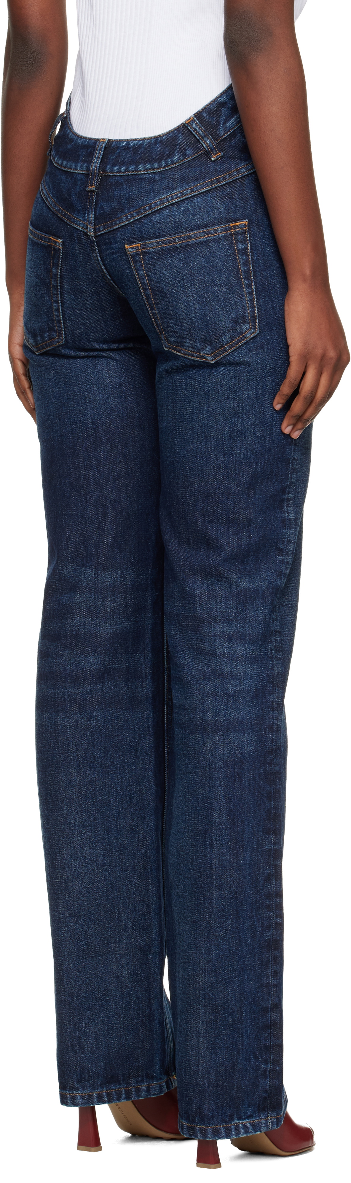 Jean Paul Gaultier Blue 'The Curved' Jeans