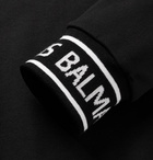 Balmain - Logo-Trimmed Loopback Cotton-Jersey Sweatshirt - Black