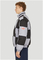 Check Puffer Jacket in Grey And Black