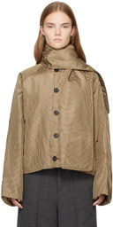 UMBER POSTPAST Brown Checkered Insulated Scarf Jacket