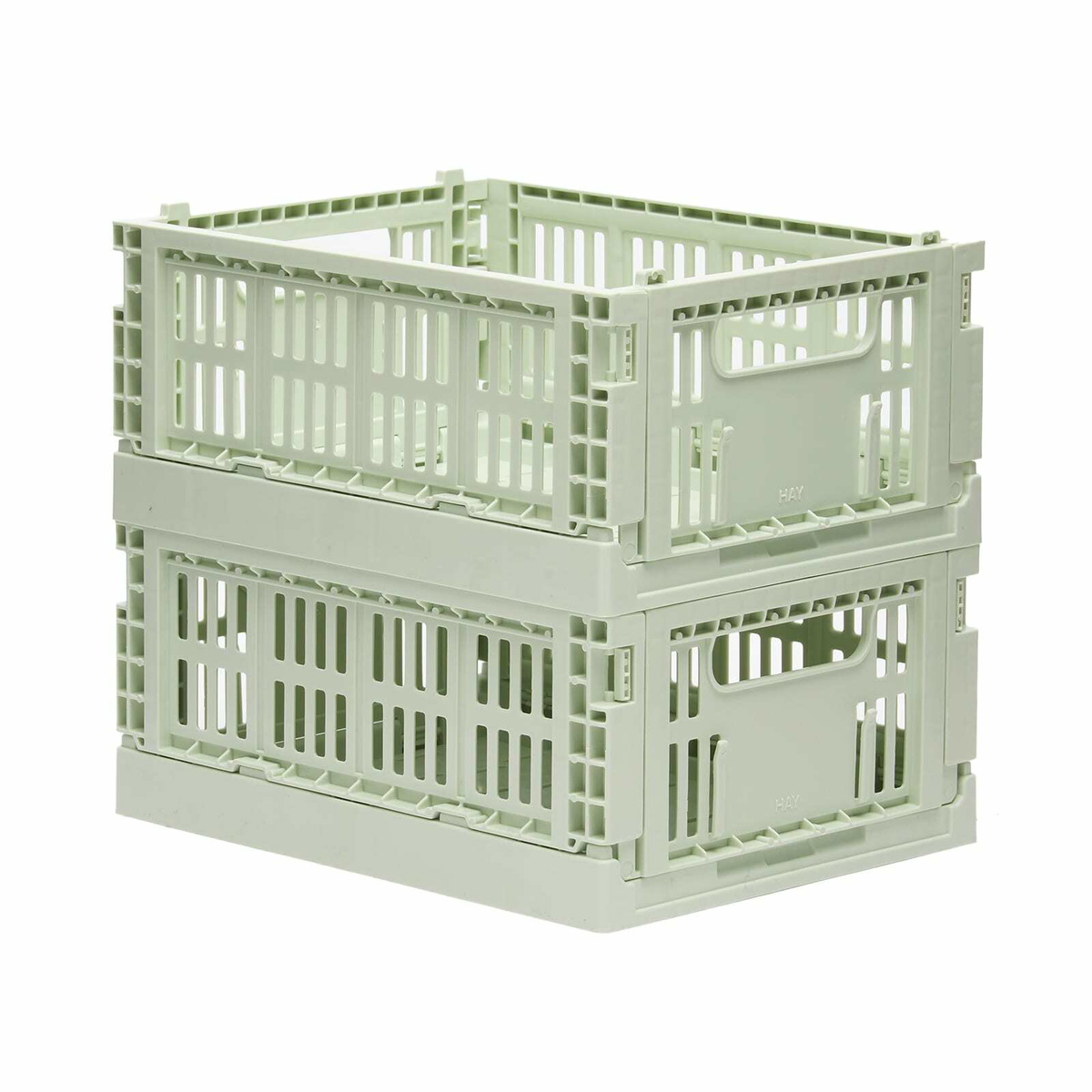 HAY Mini Recycled Colour Crate - Set of 2 in Mint 