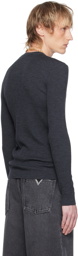 Valentino Gray Jacquard Sweater