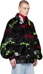 Chen Peng Black Graphic Jacket