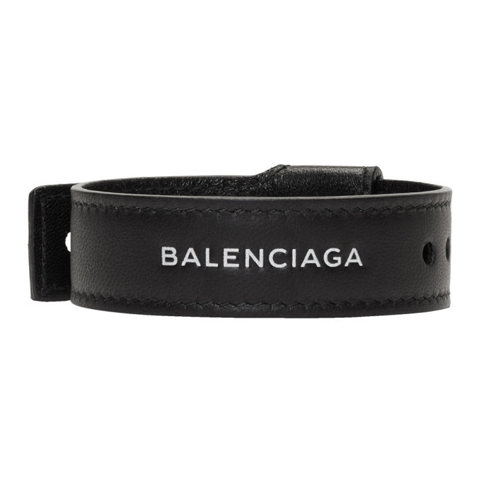 Balenciaga Black Leather Party Bracelet Balenciaga