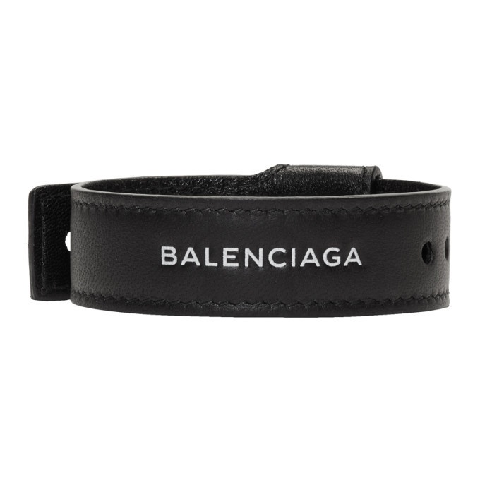 Photo: Balenciaga Black Leather Party Bracelet