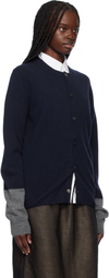 Comme des Garçons Shirt Navy Crew Neck Cardigan