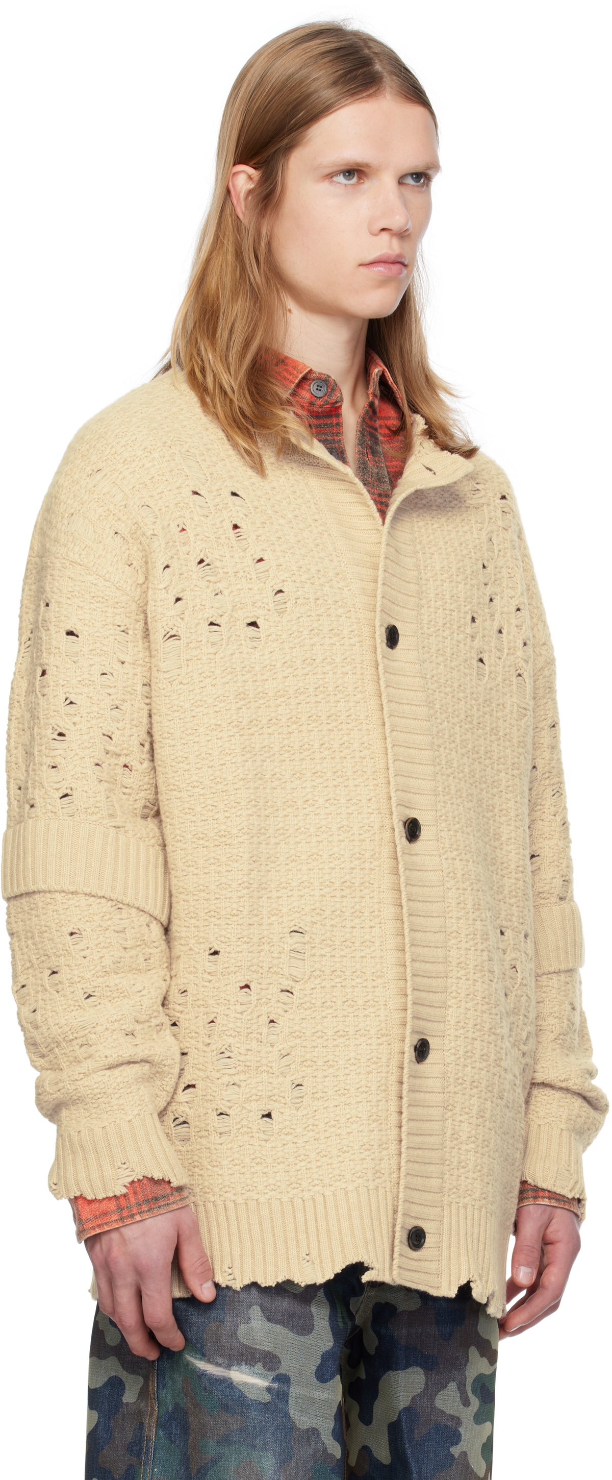 Andersson Bell Beige Roghen Wool Long Cardigan
