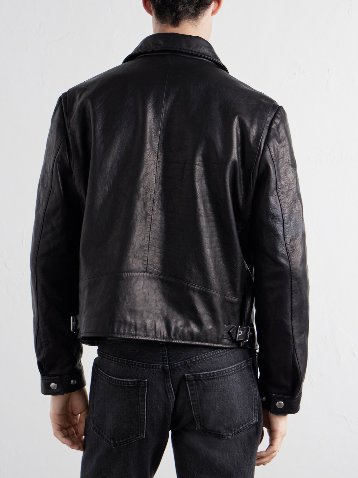 TOTEME - Distressed Leather Jacket - Black