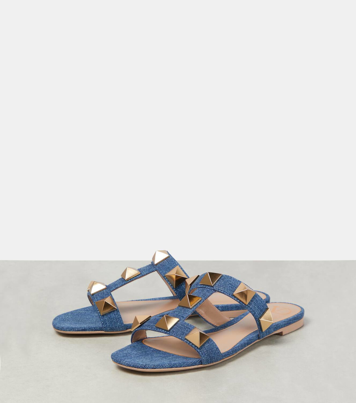 Valentino Garavani Roman Stud denim sandals