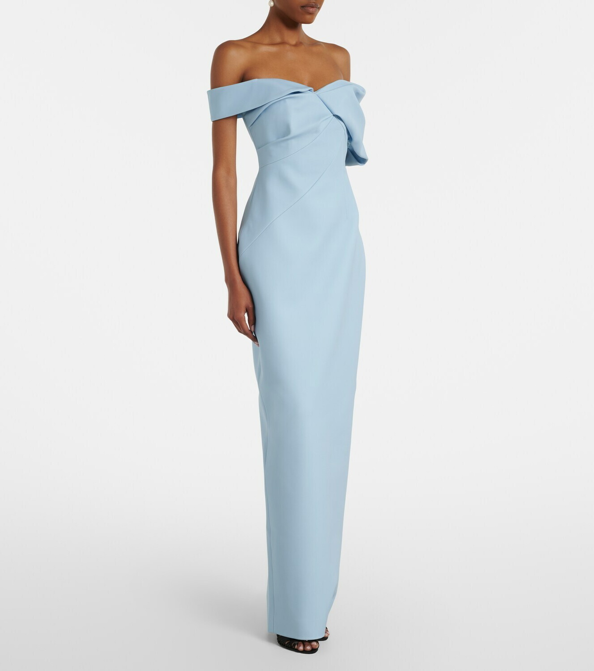 Rachel Gilbert Maddie draped off-shoulder crêpe gown Rachel Gilbert