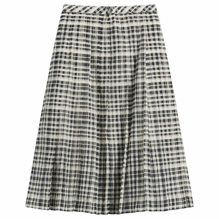 Photo: YMC Women's Rosette Midi Skirt in Charcoal/Off White