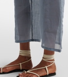 Leset Niko cropped wide-leg ramie pants
