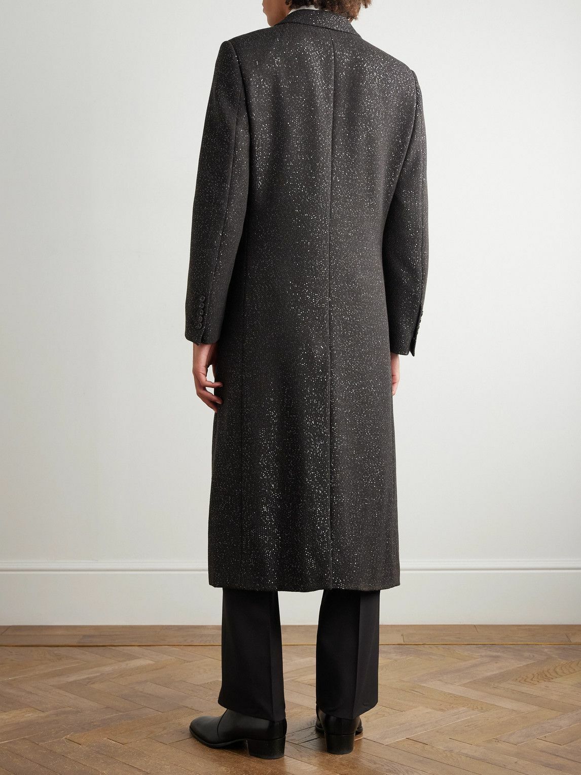 TOM FORD - Double-Breasted Sequin-Embellished Wool-Blend Twill Coat - Brown