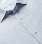 Loro Piana - Puppytooth Brushed-Cotton Shirt - Blue