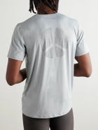 DISTRICT VISION - Logo-Print Perforated Aloe Stretch-Jersey T-Shirt - Gray