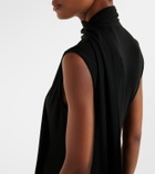 Plan C Scarf-detail jersey maxi dress