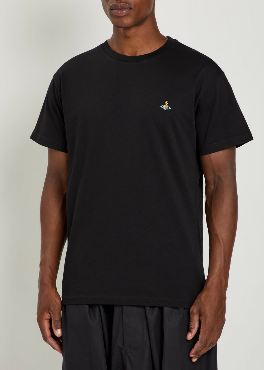 Vivienne Westwood Classic Logo-embroidered Cotton T-shirt Black