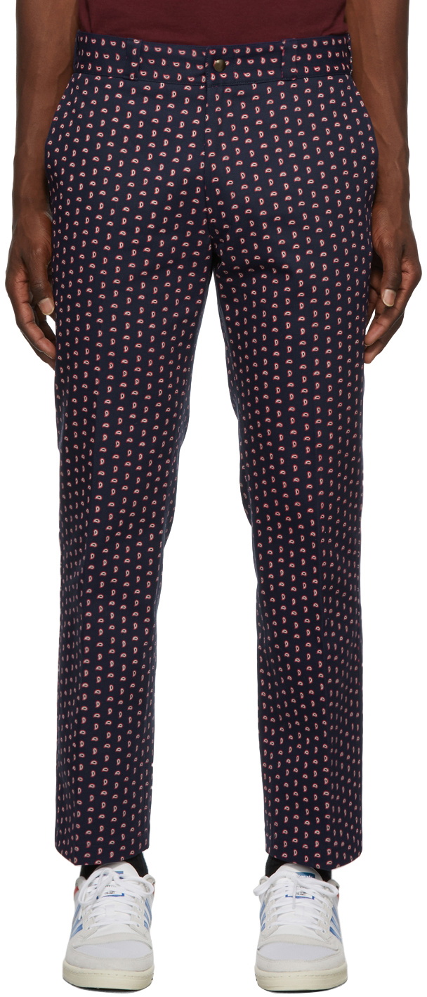 Noah Navy Paisley Work Trousers Noah NYC