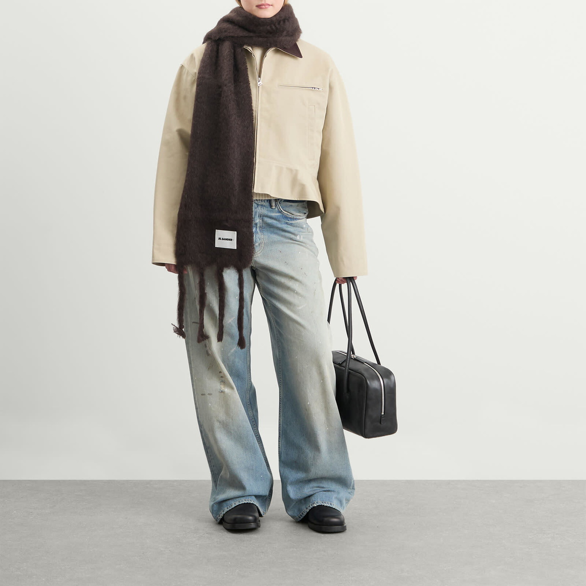 Jil Sander+ Women's Plain Scarf in Burgundy 