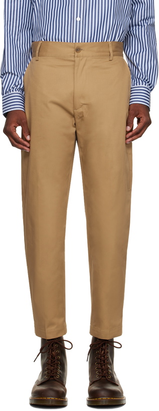 Photo: Maison Kitsuné Beige Carrot Trousers