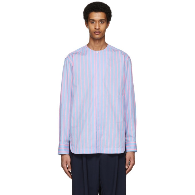 Photo: House of the Very Islands Blue and Pink Striped Poplin Shirt