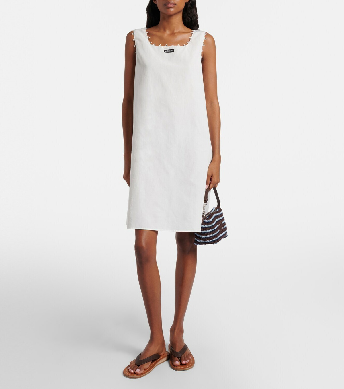 Miu Miu Striped crochet shoulder bag