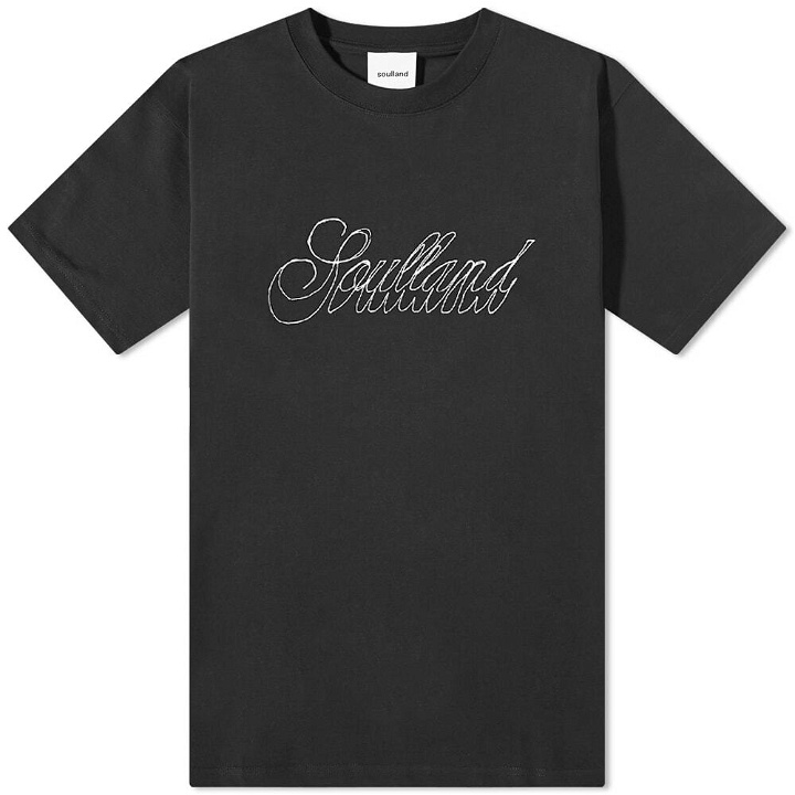 Photo: Soulland Men's Hand Drawn Logo T-Shirt in Black