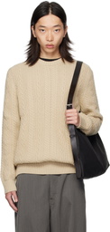 Barbour Beige Lowfen Cable-Knit Sweater