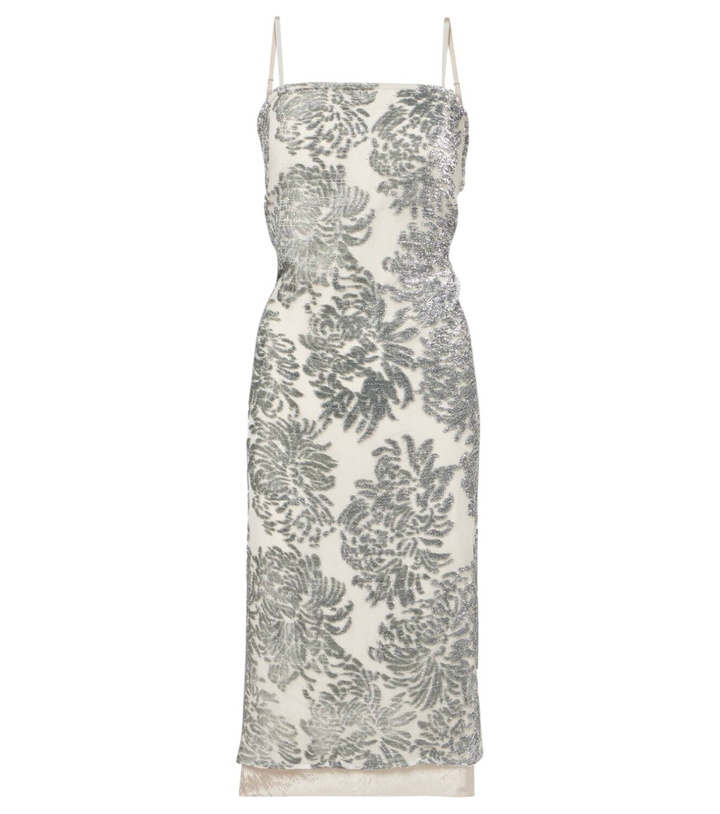 Photo: Jacques Wei Floral embellished silk-blend slip dress
