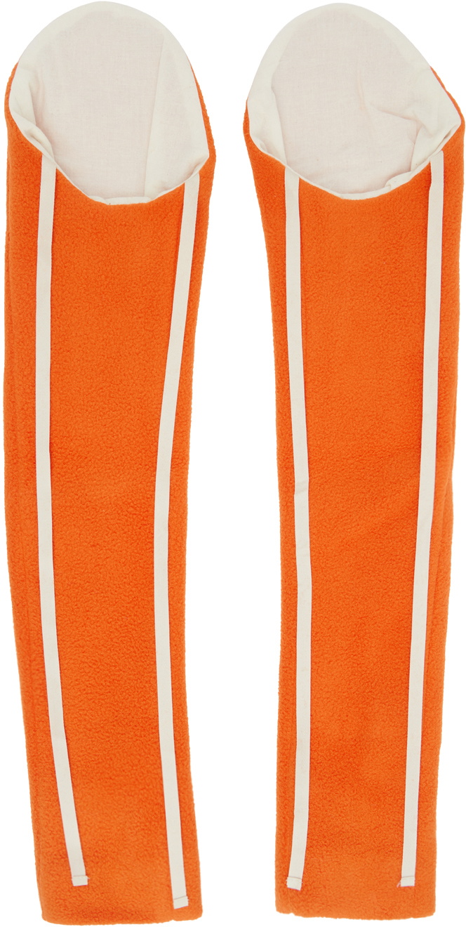 COLLEEN ALLEN SSENSE Exclusive Orange Fleece Sleeve Arm Warmers