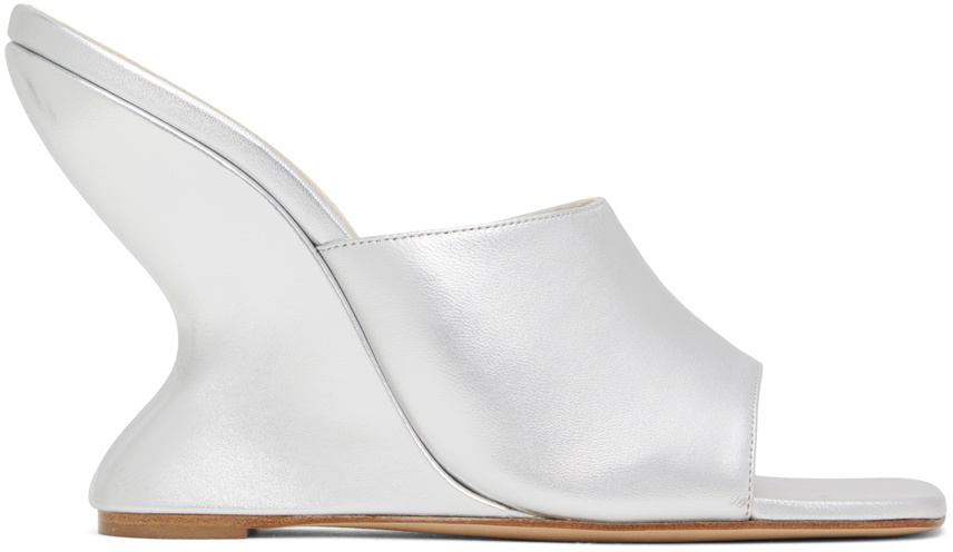 Decware Inverted Wedge Magda Butrym Silver Inverted Wedge Mules Magda Butrym