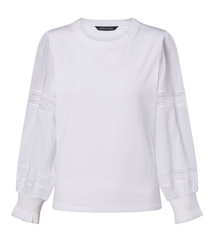 Photo: Veronica Beard Bellamie lace-trimmed cotton-blend top