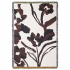 ferm LIVING Cilla Tapestry Blanket in Off-White/Dark Grape 