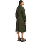 JW Anderson Green Slim Collar D-Ring Trench Coat