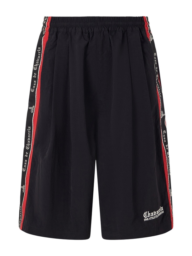 Photo: Willy Chavarria - Orale Track Wid-Leg Shorts - Black