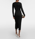 Area Claw embellished jersey midi dress