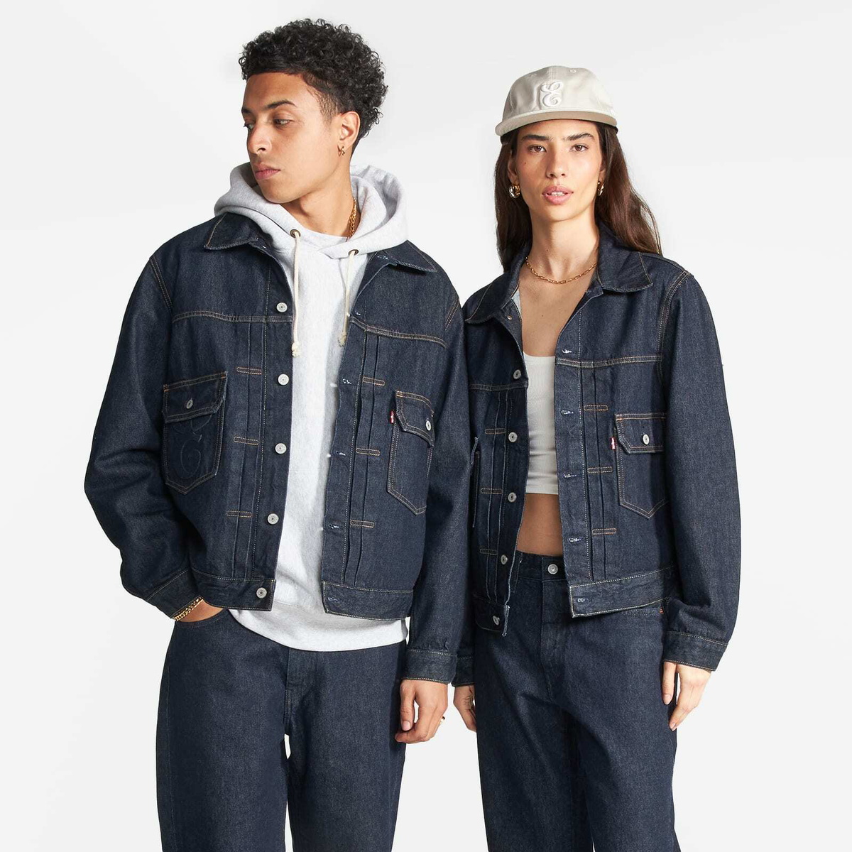 E by END. Levis Type II Trucker Jacket in Dark Rinse