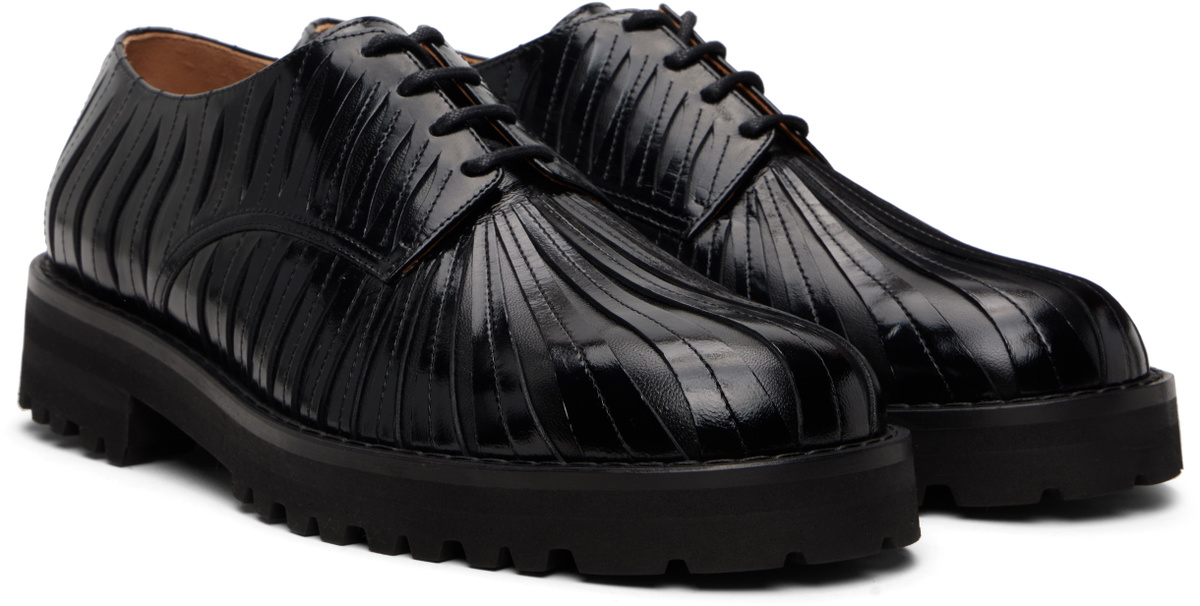 Marni Black Leather Strip Derbys Marni