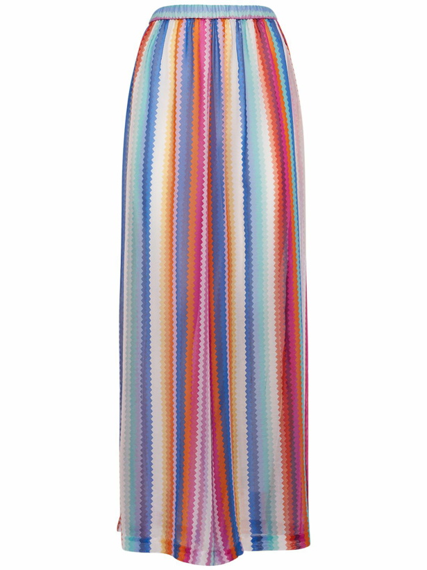 Photo: MISSONI - Chevron Print Cotton & Silk Wide Pants