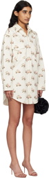 Blumarine White Printed Denim Overshirt