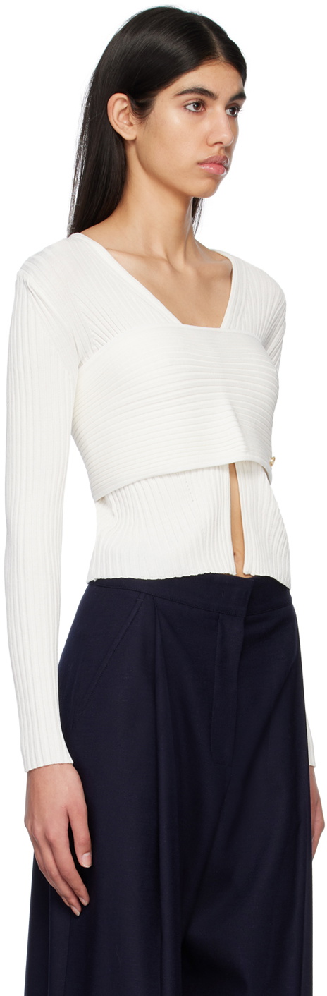 Recto Off-White Two-Way Cardigan