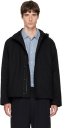 Palmes Black Herringbone Hooded Jacket