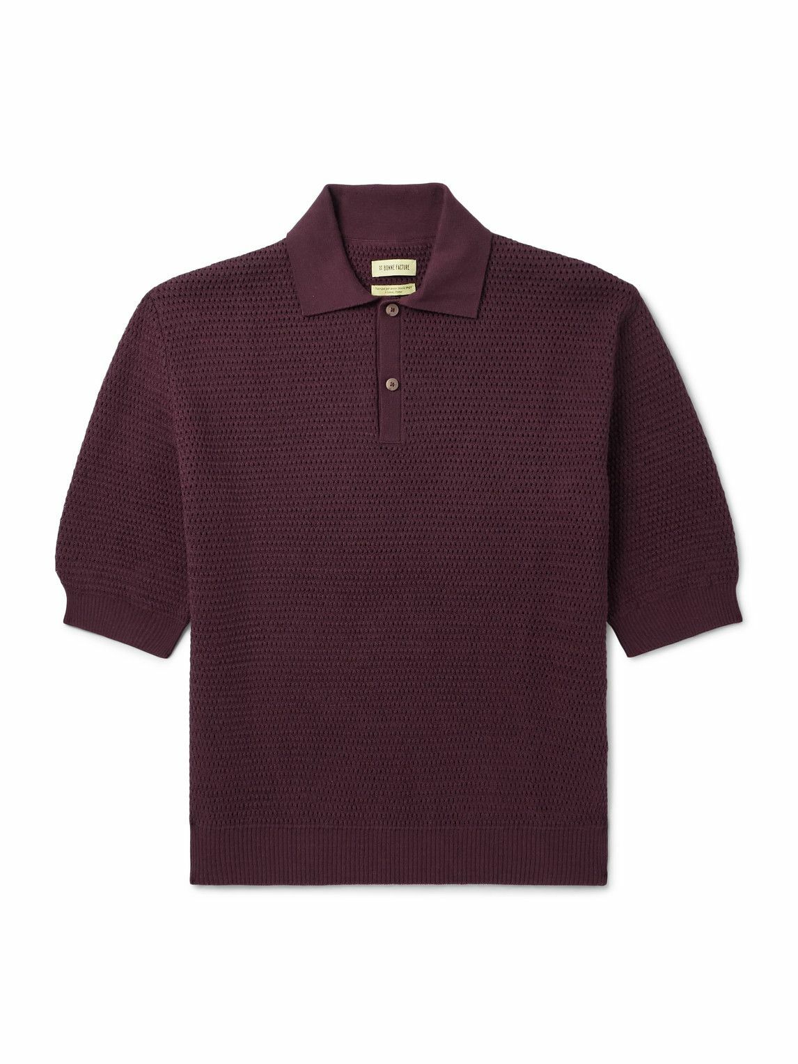 De Bonne Facture - Honeycomb Organic Cotton Polo Shirt - Purple