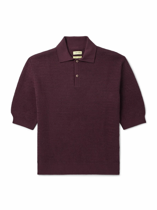 Photo: De Bonne Facture - Honeycomb Organic Cotton Polo Shirt - Purple