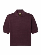 De Bonne Facture - Honeycomb Organic Cotton Polo Shirt - Purple